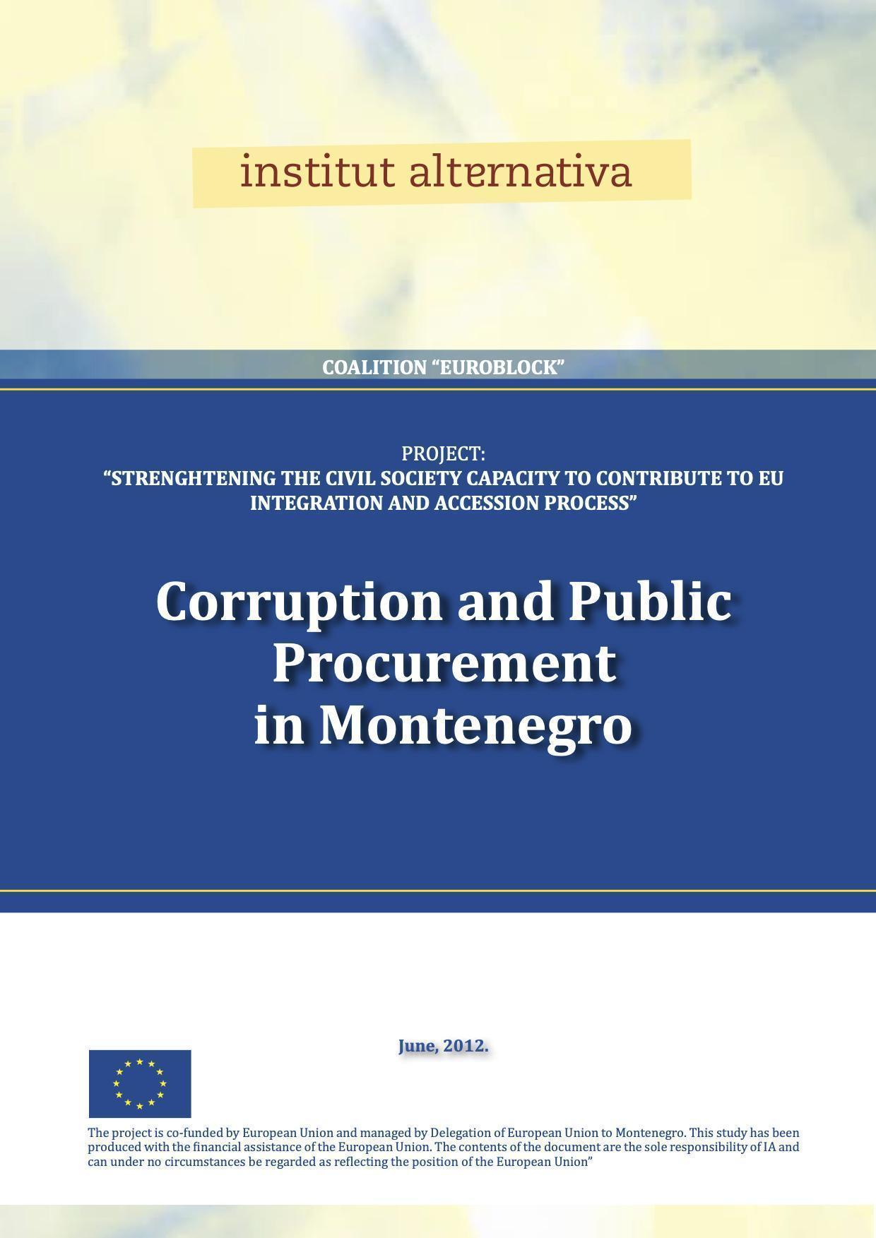 Corruption and public procurement in Montenegro